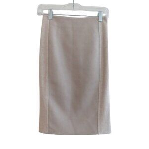 MAXMARA Cream Ecru Bone 100% Wool Two Tone Classic Pencil Skirt Sz EU 36 / US 4